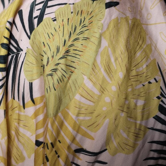 Vici soft slip dress adjustable botanic prints Monstera with side split size M - Picture 9 of 11